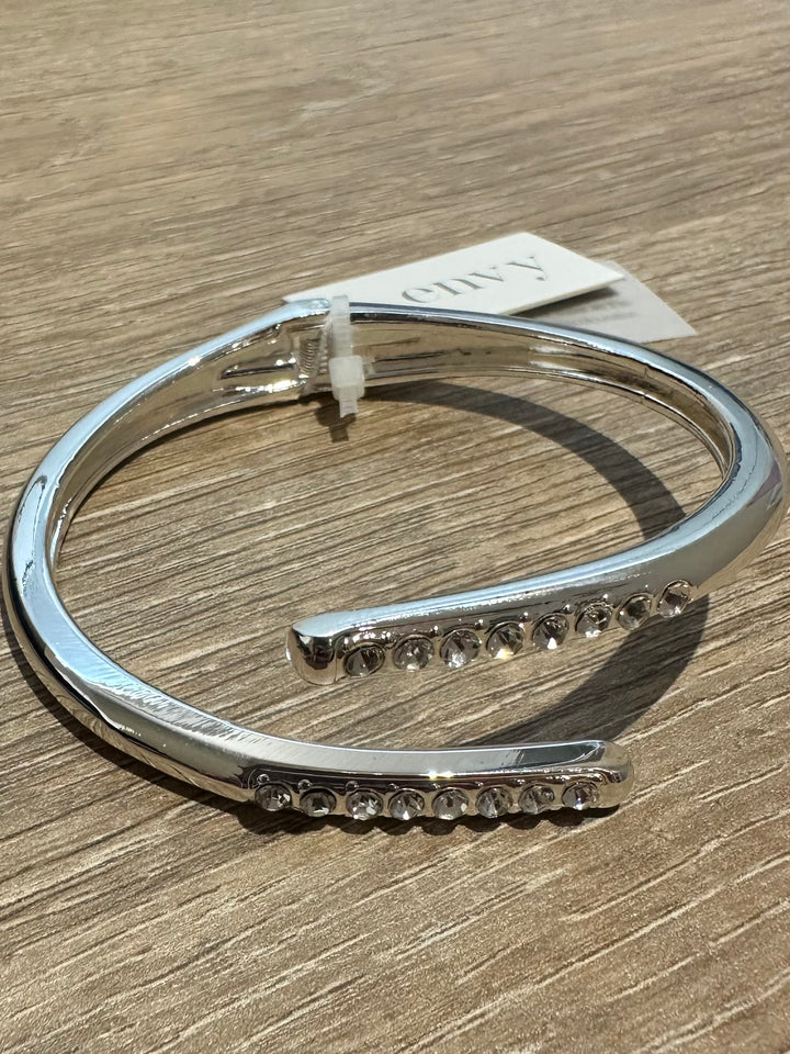 Silver Diamante Wrap Around Bangle