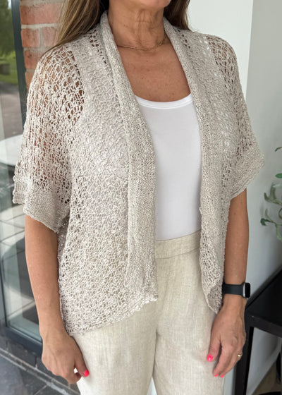 Stone Popcorn Cardigan