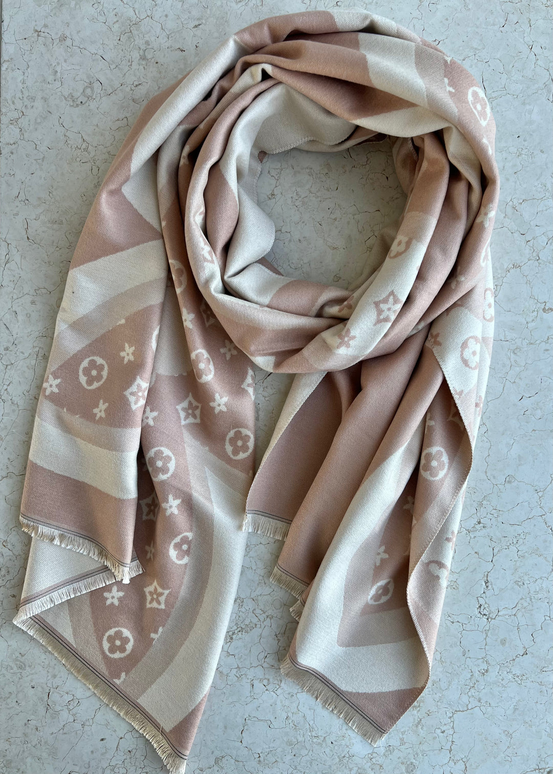 Dusky Rose Ditsy Flower Scarf