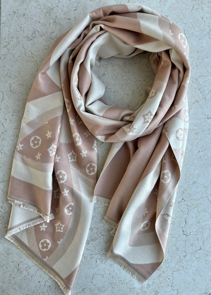 Dusky Rose Ditsy Flower Scarf