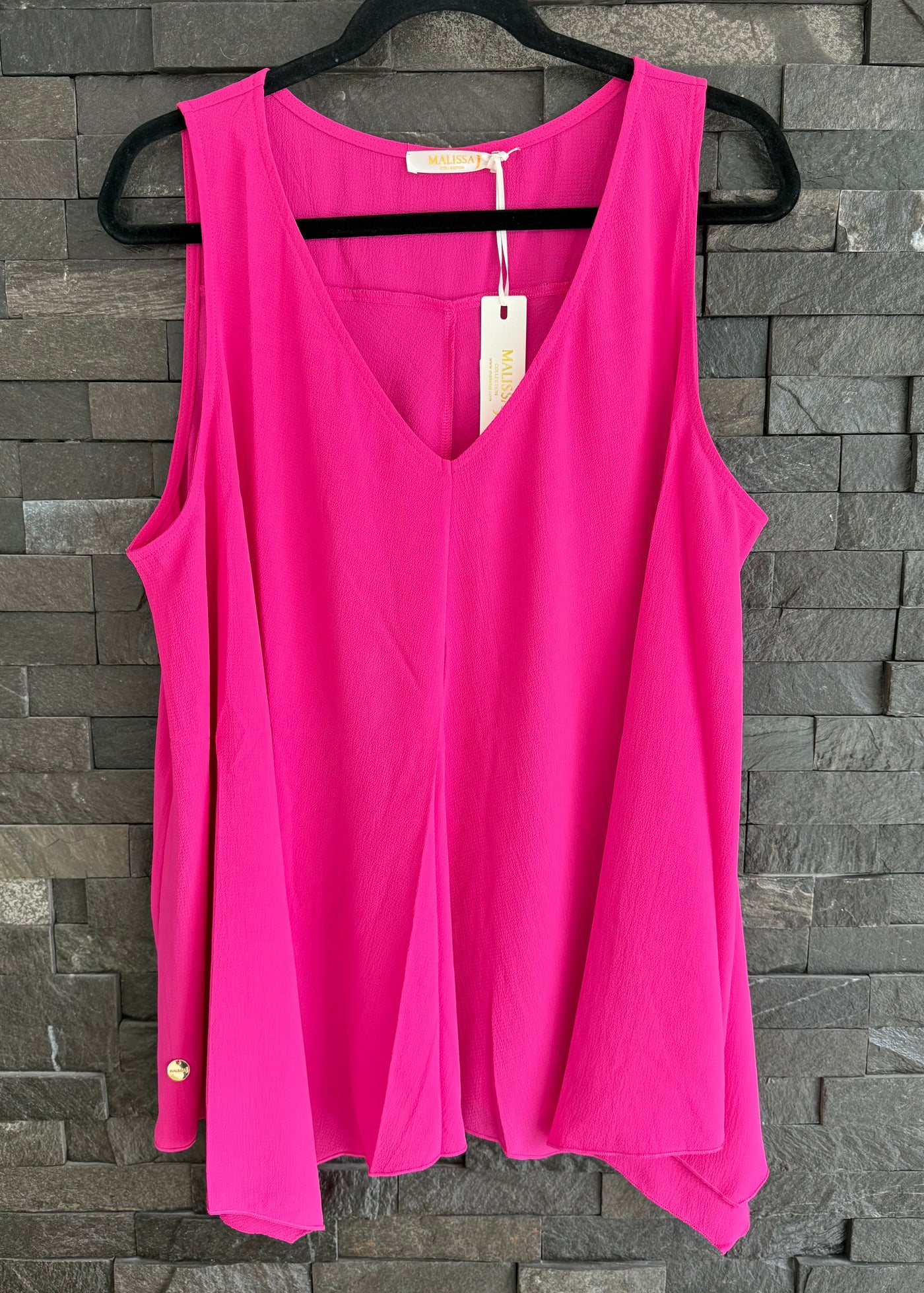 MJ Pink Floaty Crepe Sleeveless Top