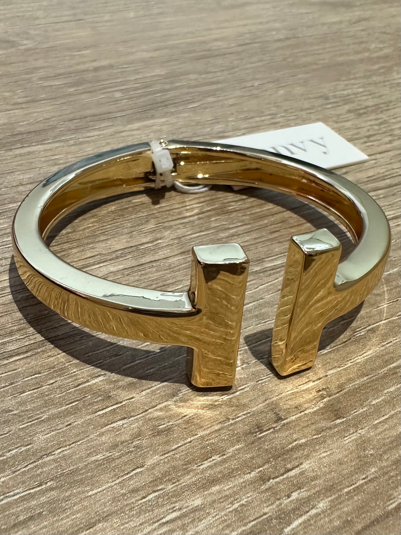 Gold T-Bar Bangle