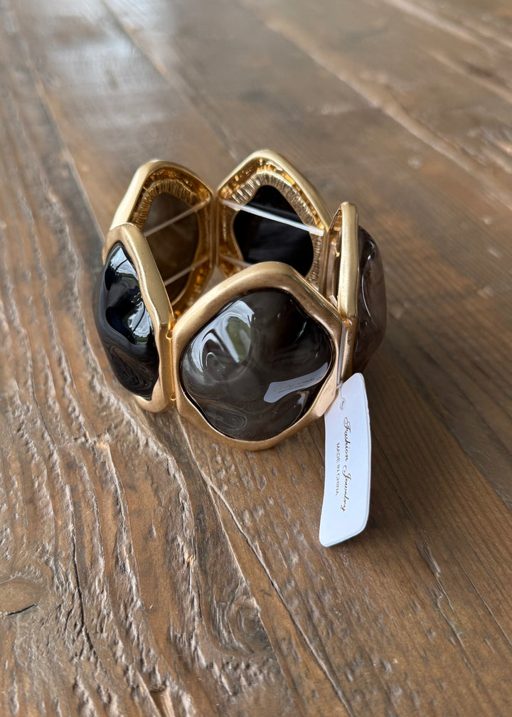 Grey & Black Large Stones Bracelet