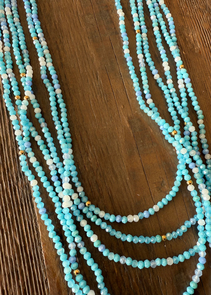 Turquoise Bead Multi Layered Necklace