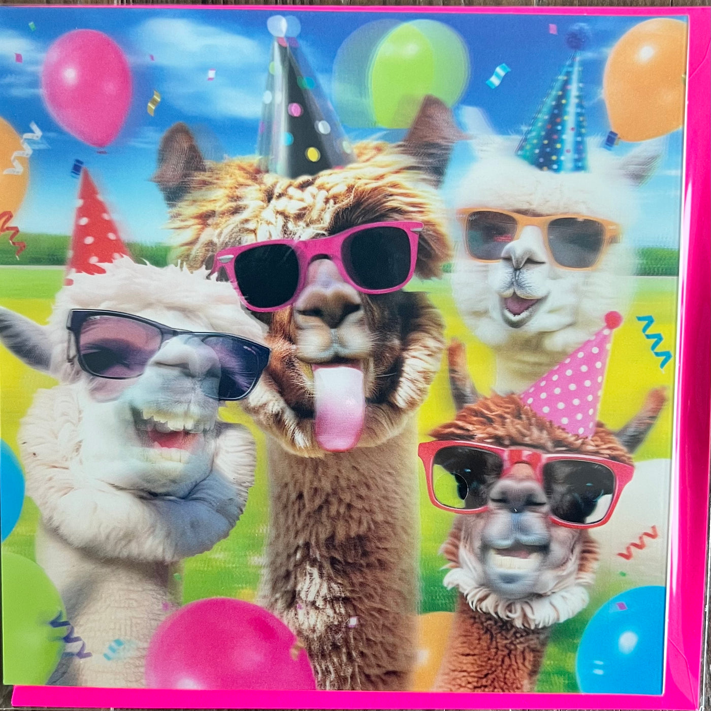 3D Llamas Card