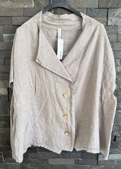 Mink Linen Sleeveless Jacket