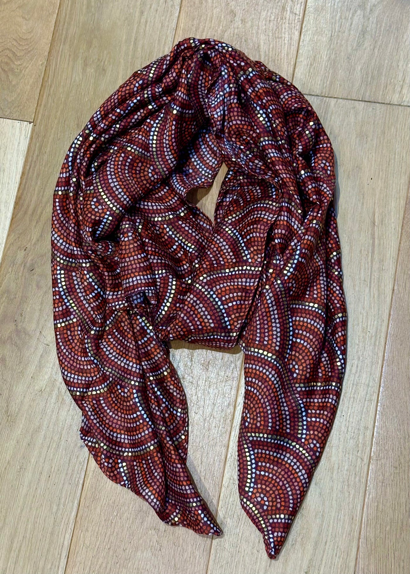 Orange Dotty Arches Scarf