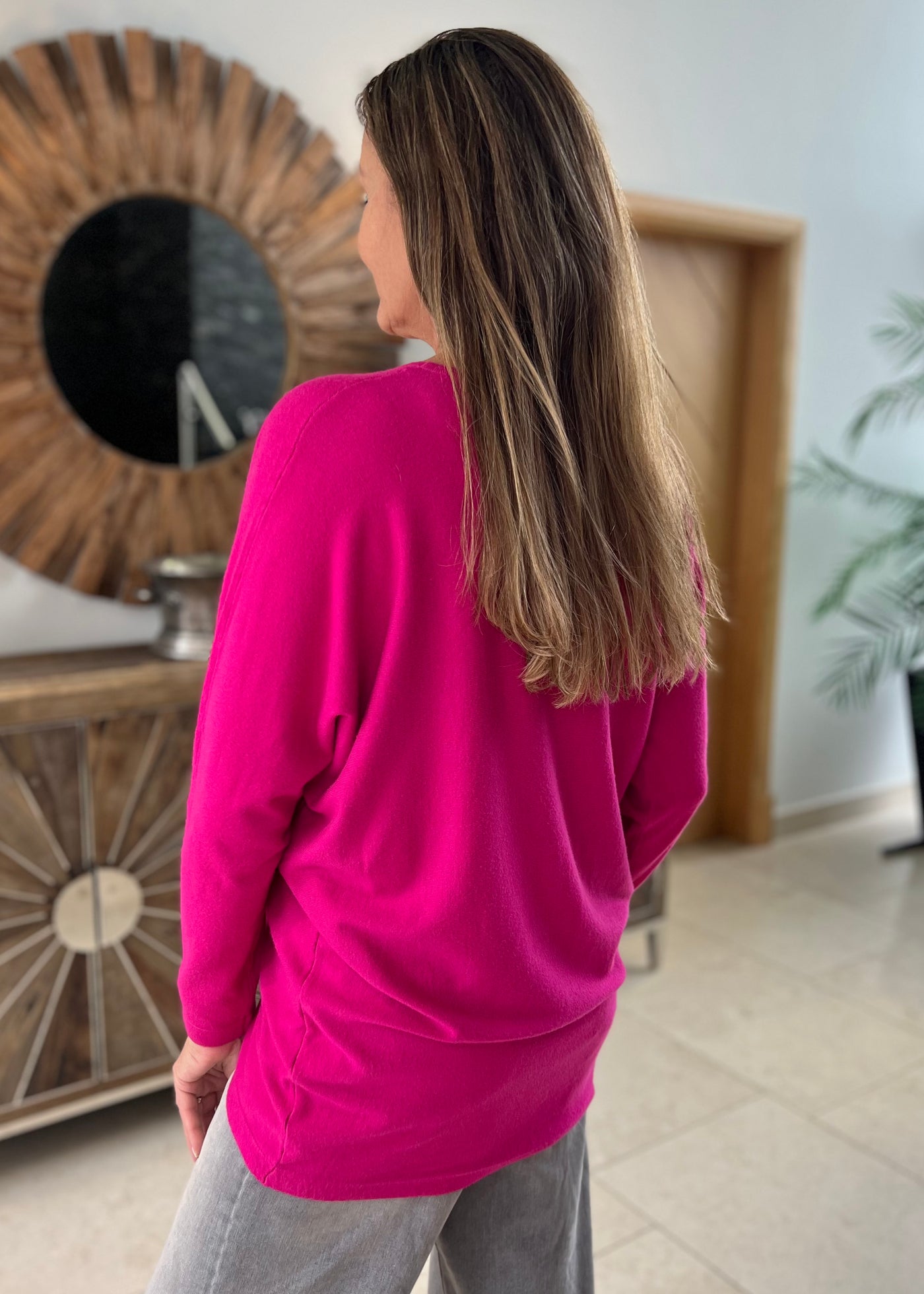 Fuchsia Super Soft Batwing Top