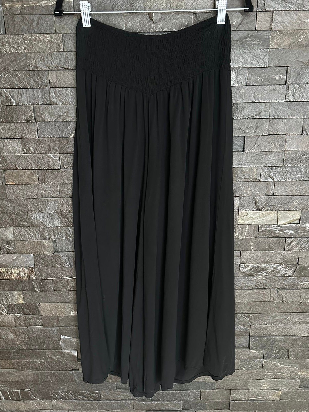 Black Cropped Palazzo Trousers