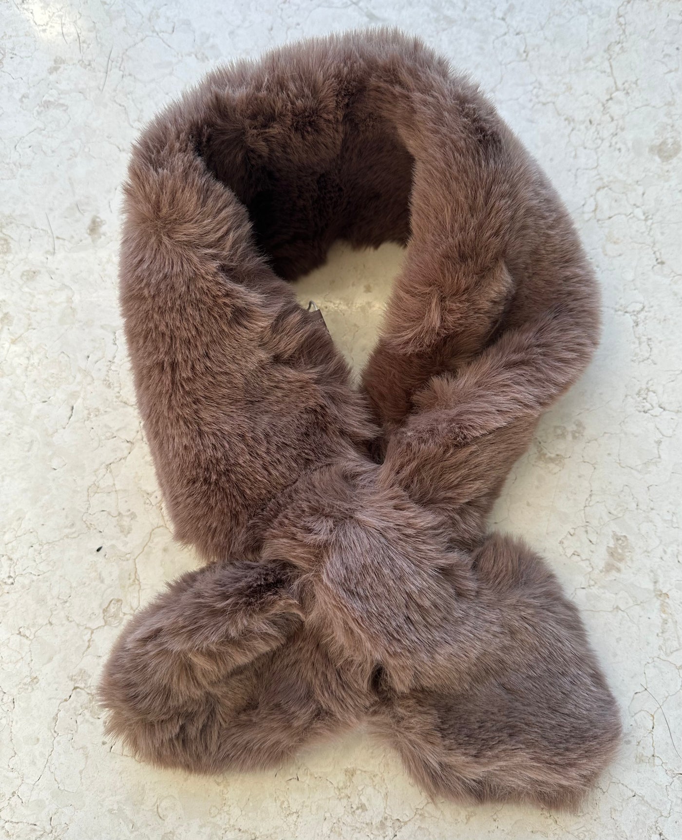 Latte Faux Fur Scarf