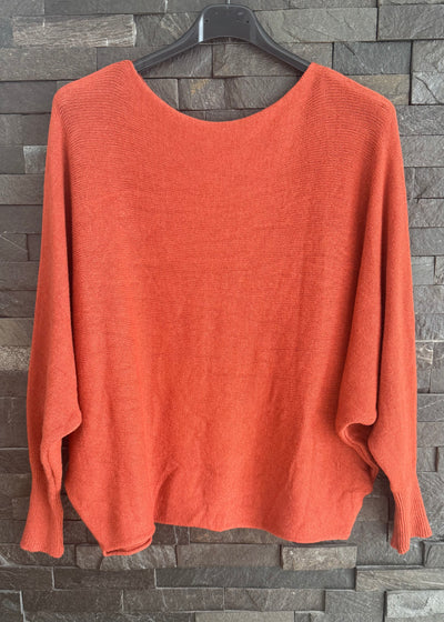 Rust Orange Pearl Back Jumper