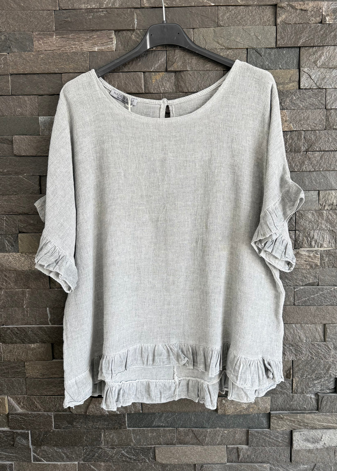 Grey Waffle Frill Top