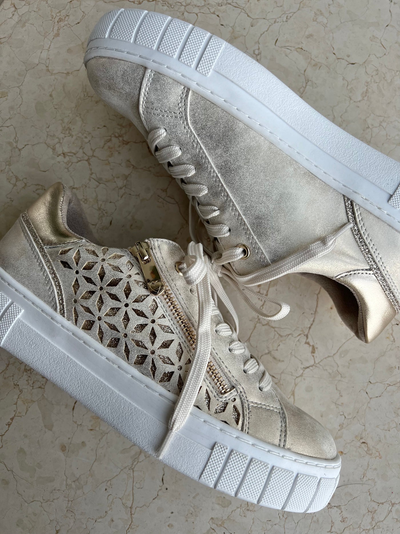 MT Gold Cut Out Trainers