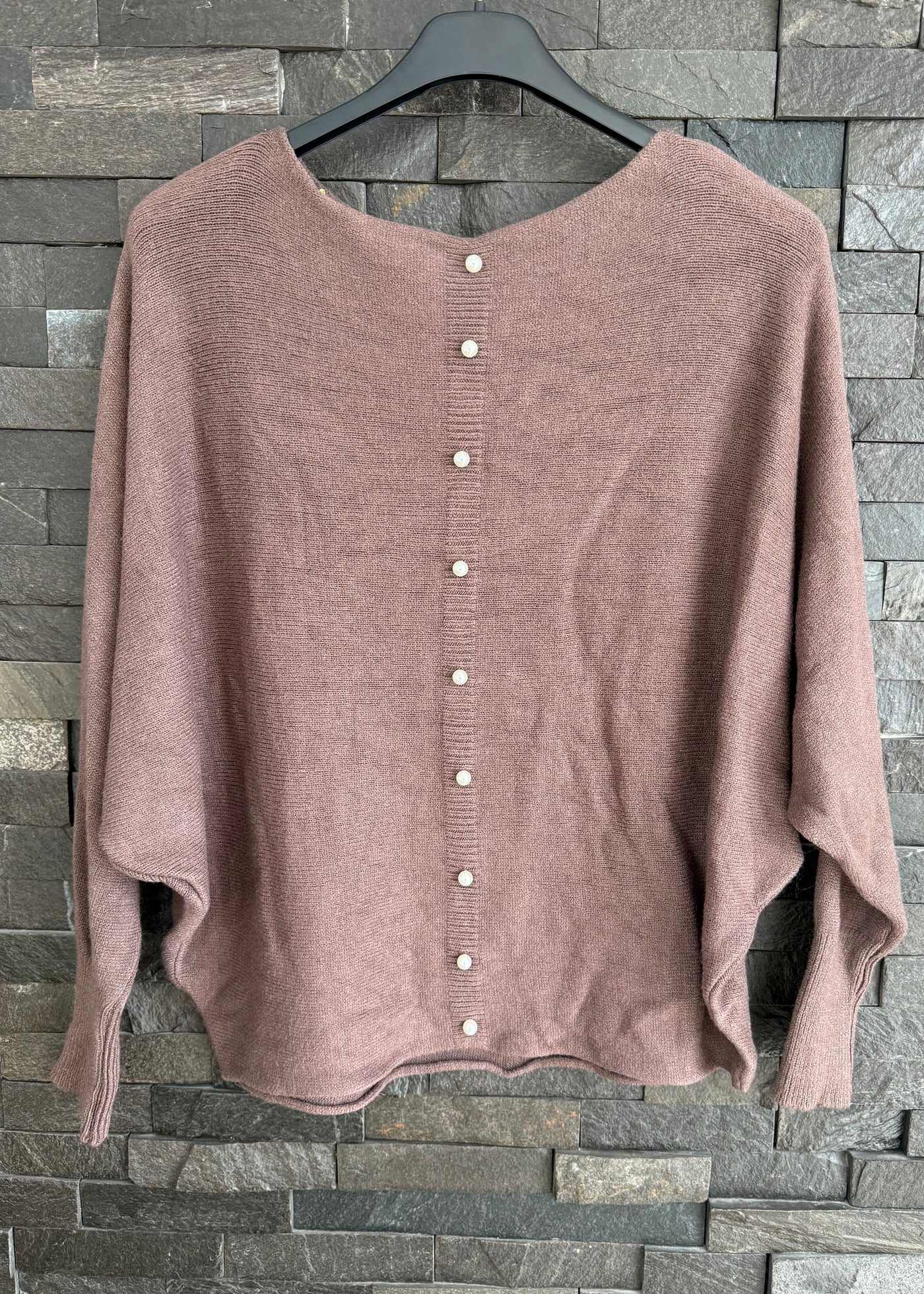 Mocha Pearl Back Jumper