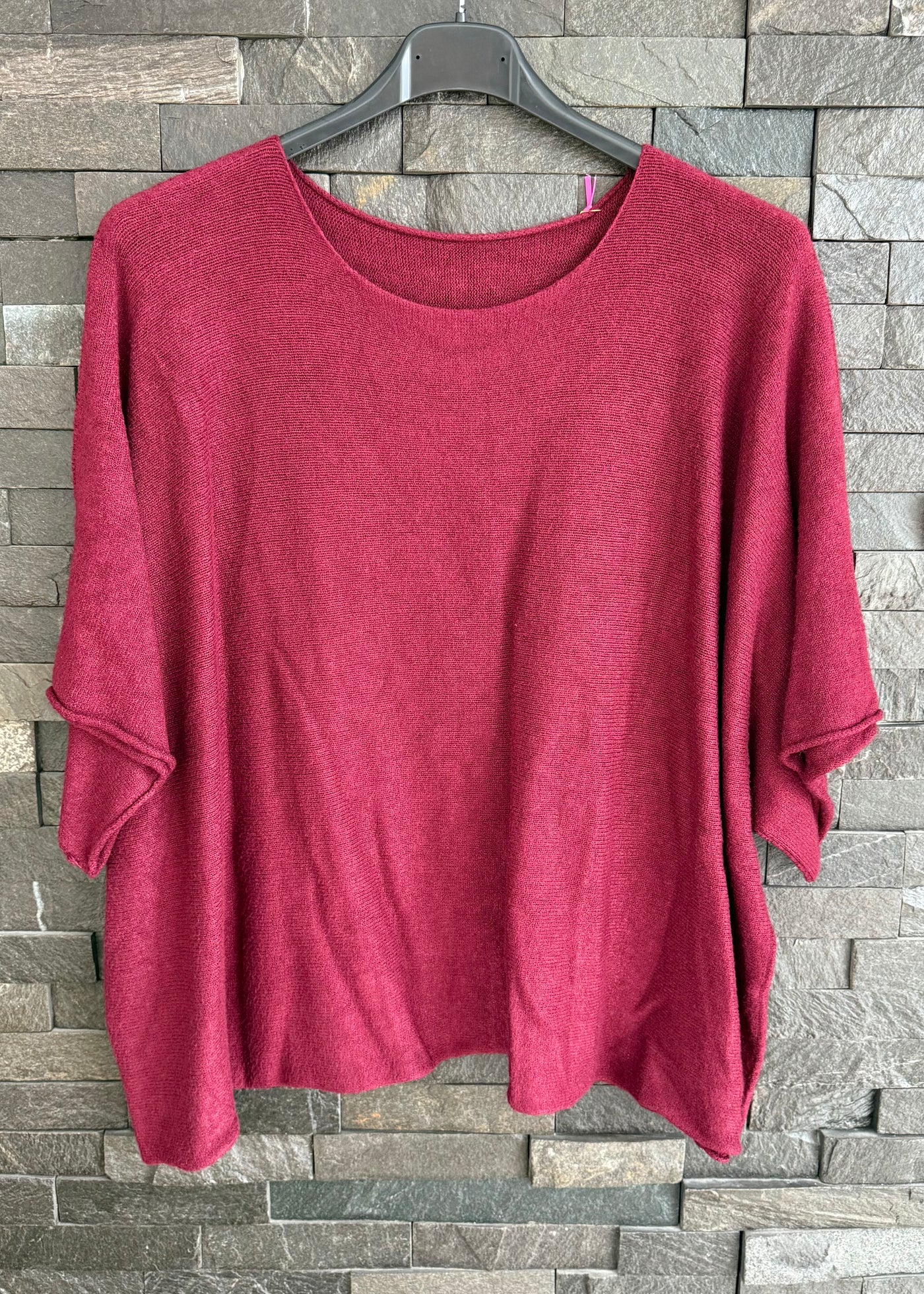 Wine Short Sleeved Jumper
