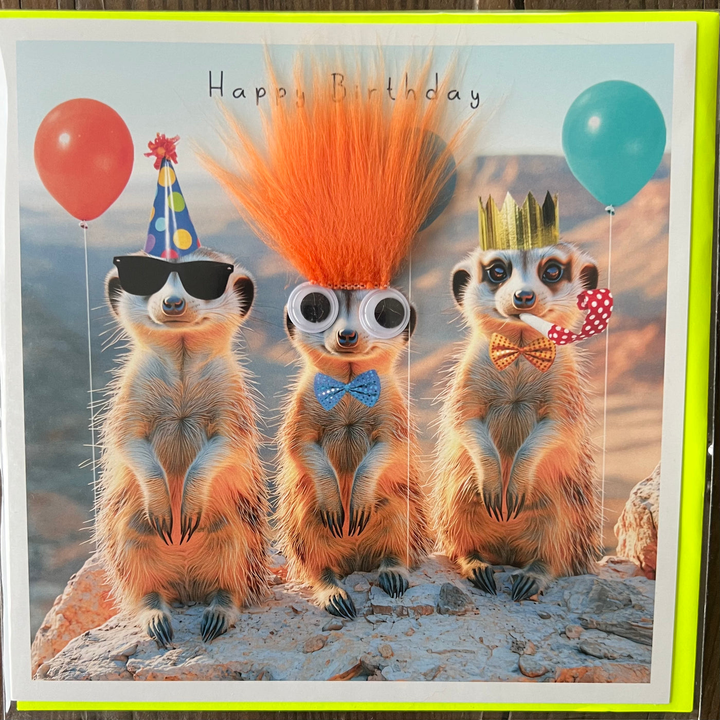 Fluffy Meerkat Birthday Card