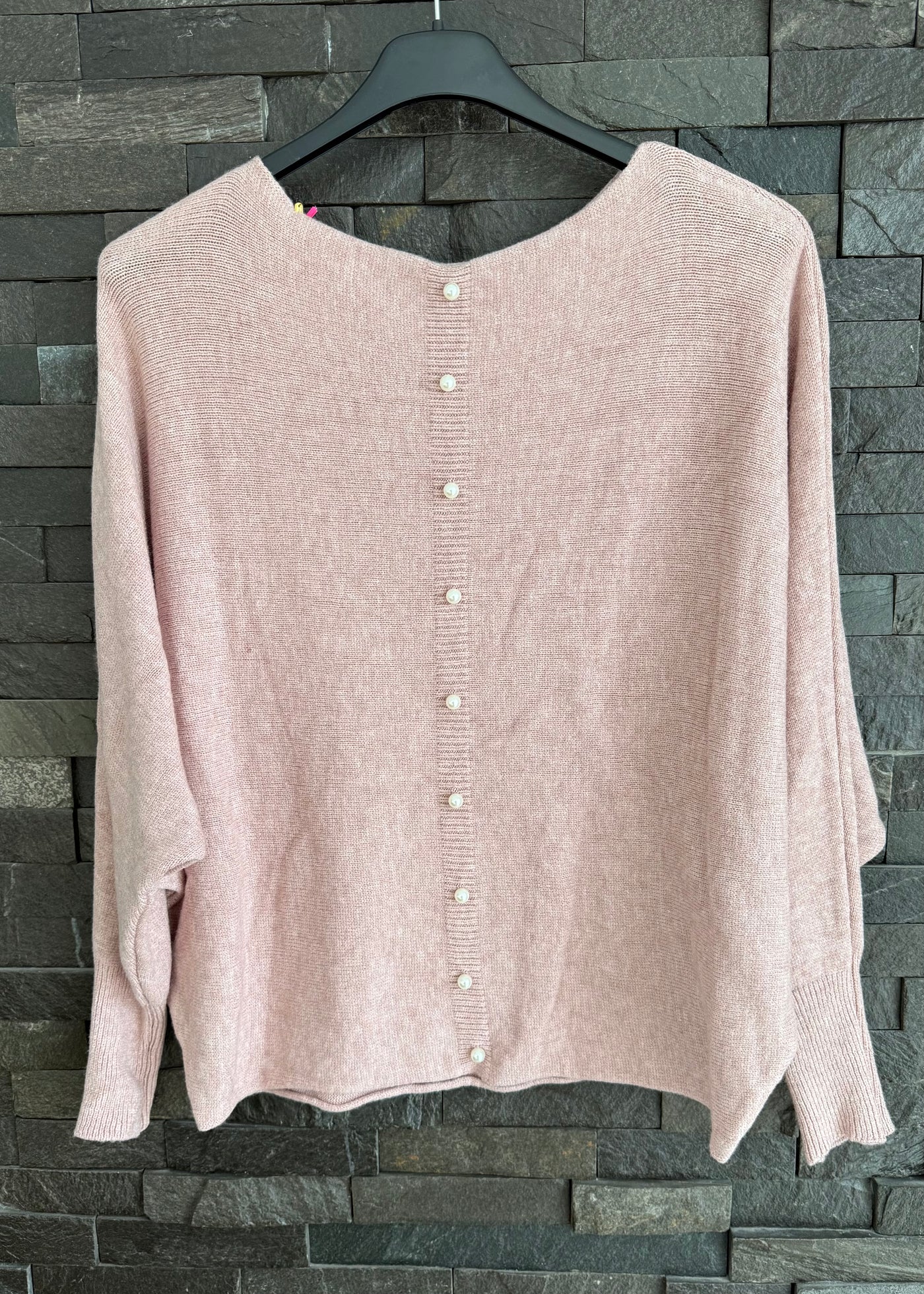 Pink Marl Pearl Back Jumper
