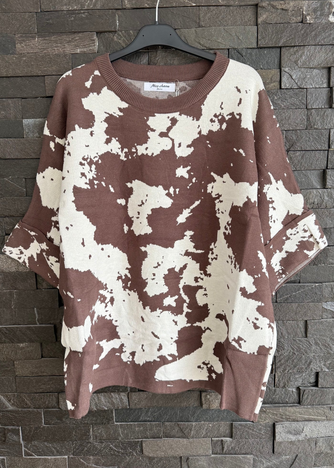 Brown Cow Print Jumper