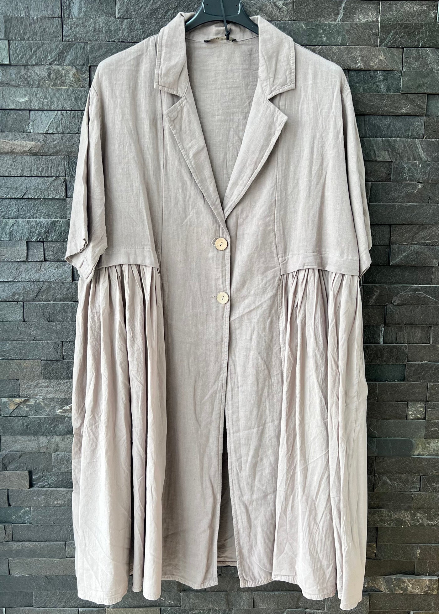 Mocha Linen Short Sleeve Jacket