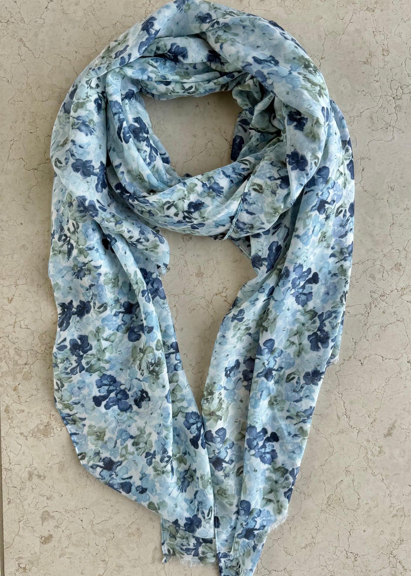 Blue Sweet Pea Scarf