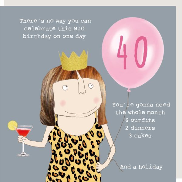 Girl 40th Birthday Card