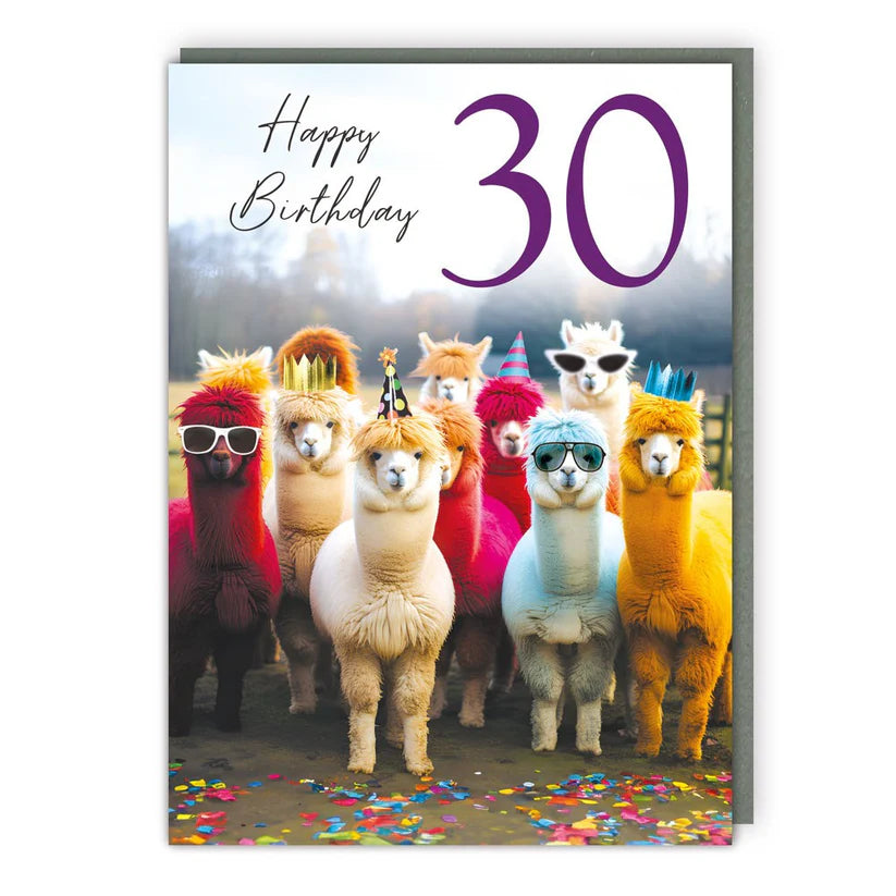 Party Llamas 30 Birthday Card