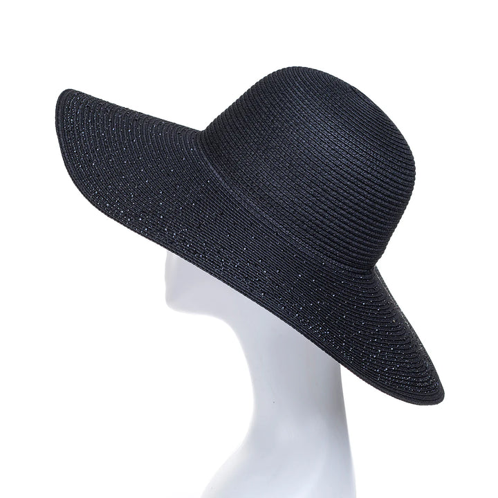 Black Diamante Wide Brim Hat