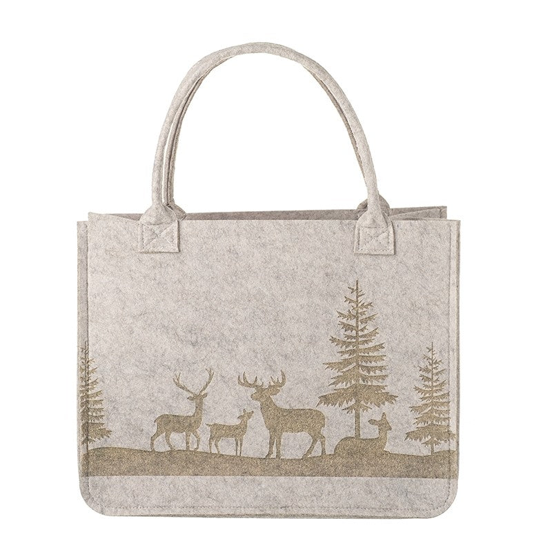 Deer Scene Felt Bag