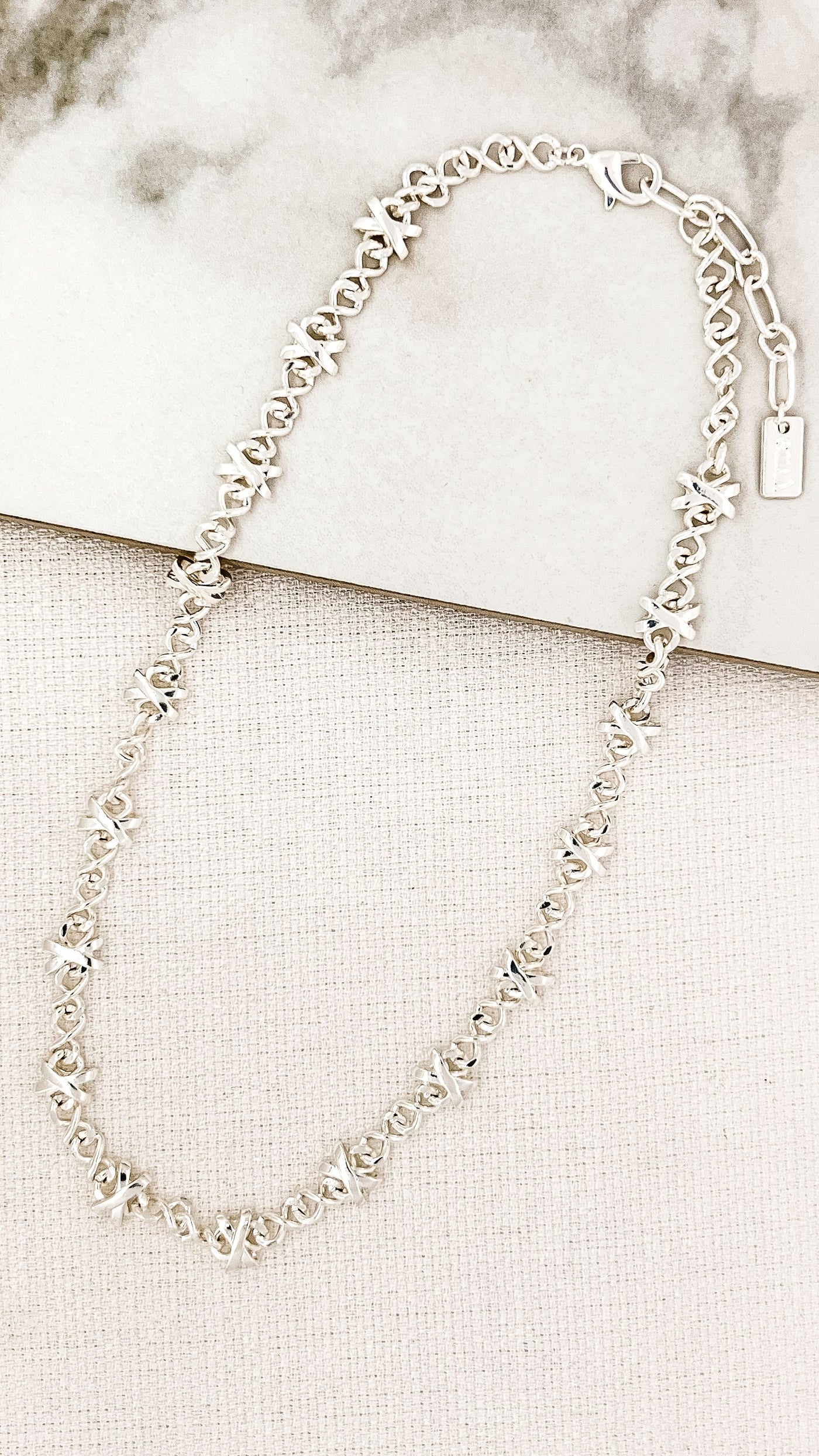 Silver Criss Cross Necklace