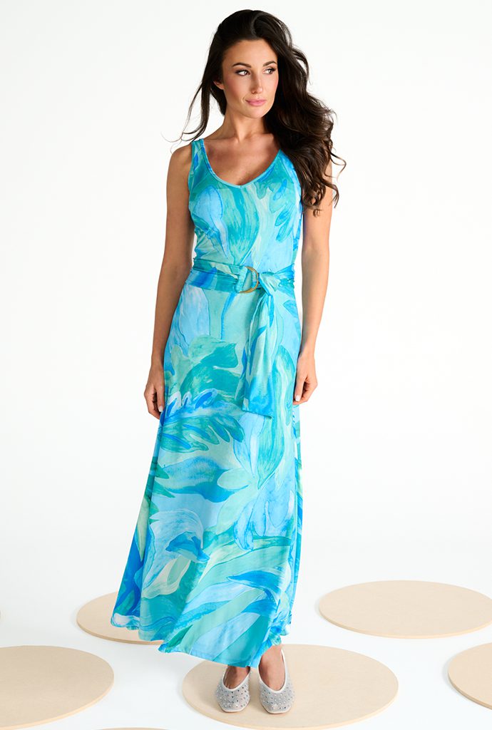 K Design Aqua Blue Leaf Maxi Dress – DC Boutique K Design Aqua Blue Leaf Maxi Dress – DC Boutique