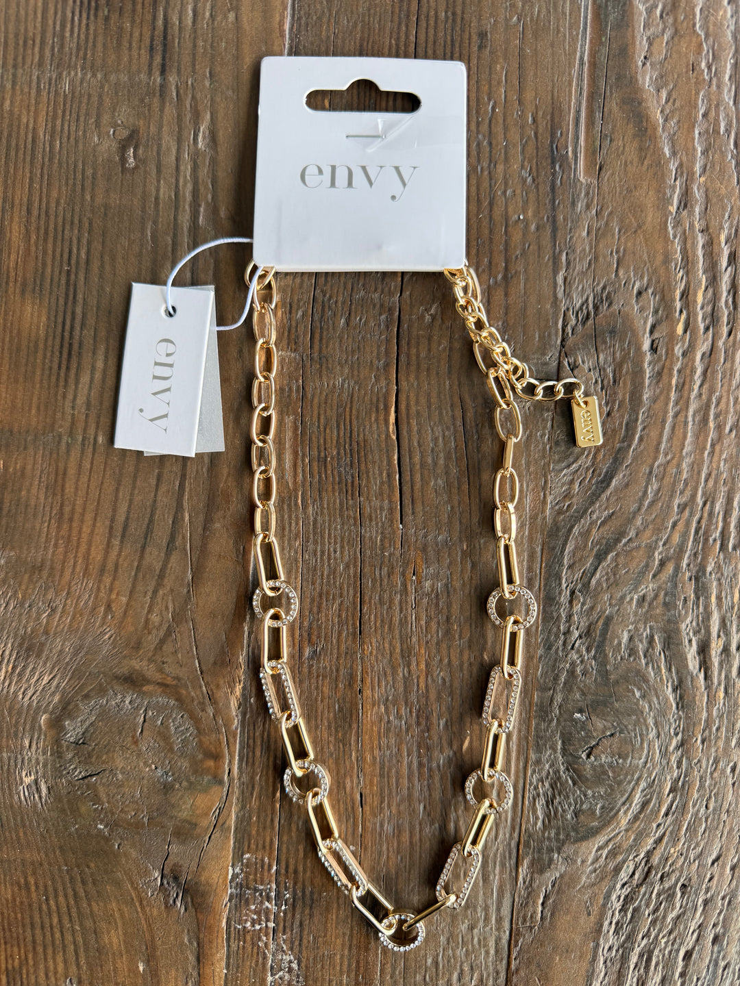Gold Diamante Links Necklace