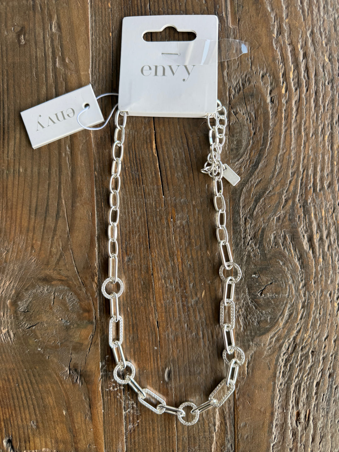 Silver Diamante Links Necklace