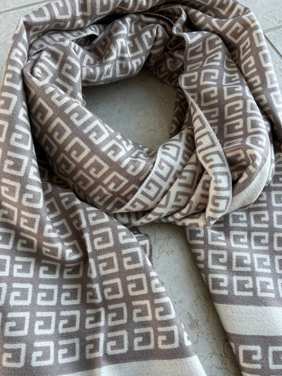 Taupe G Print Scarf