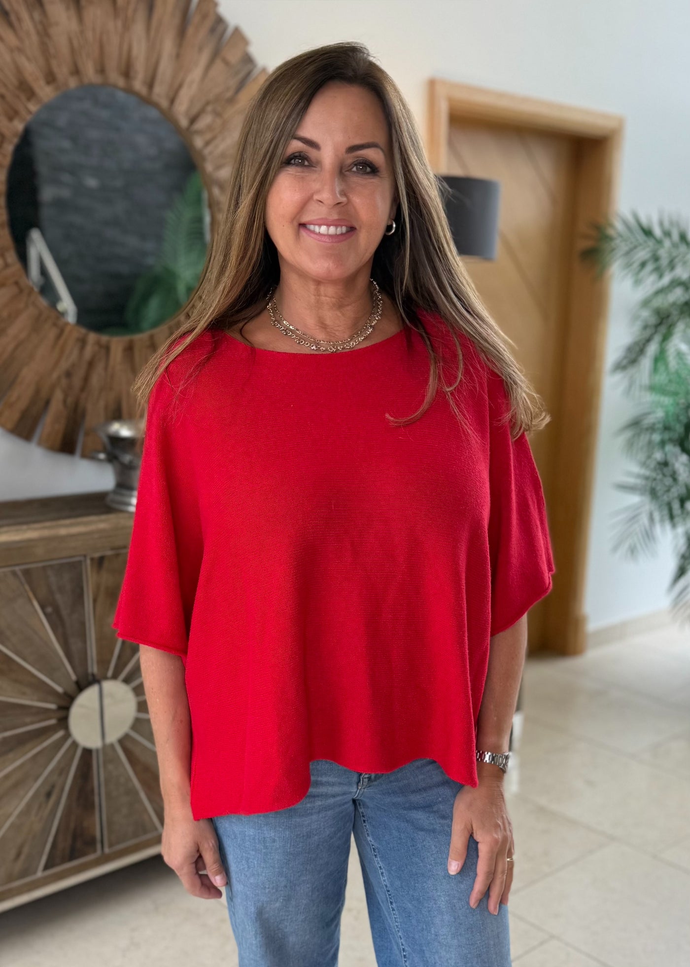 Red Short Sleeved Jumper
