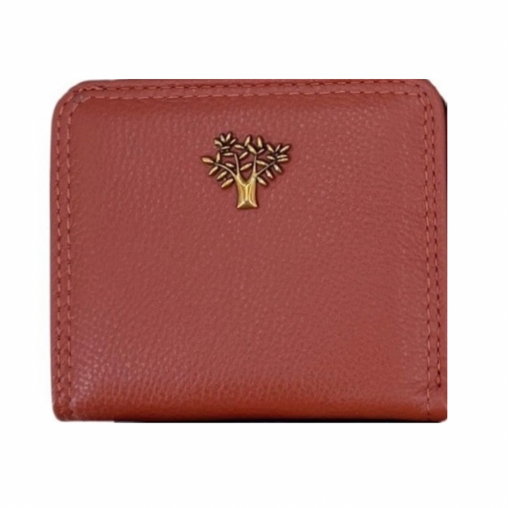 Brick Red Leather Tree Of Life Small Purse