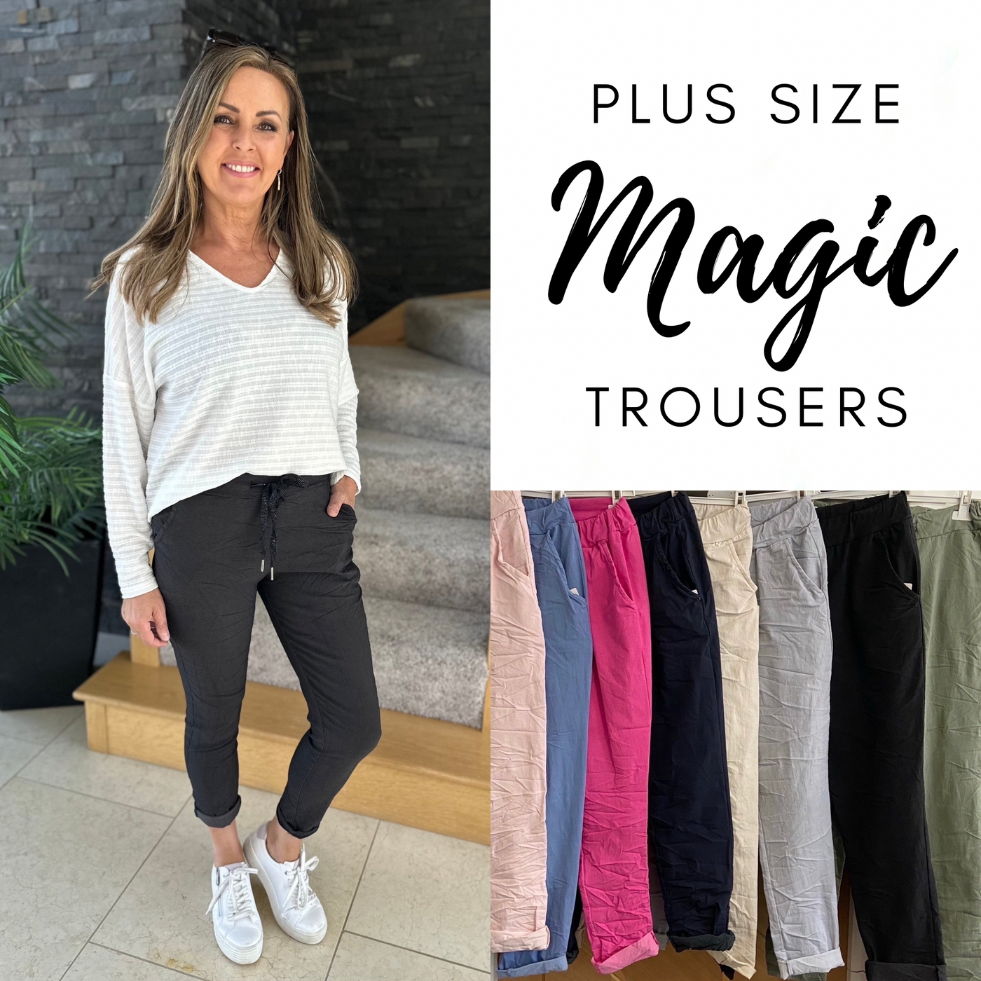 Plus Size Magic Trousers - Plain Colours