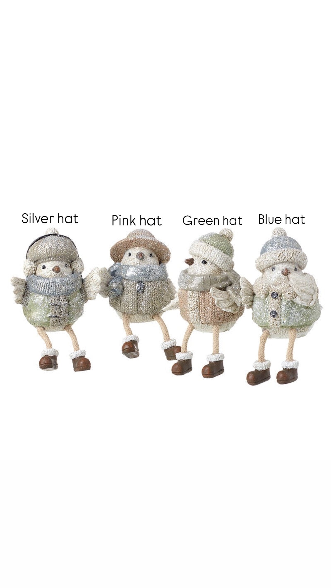 *Click & Collect Only* Sitting Bird Decoration - Green Hat