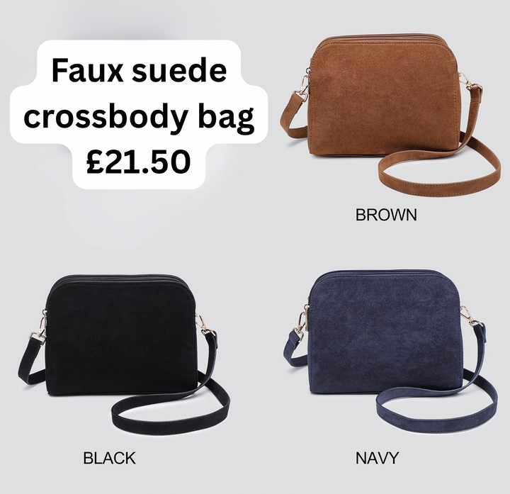 Faux Suede Crossbody Bag