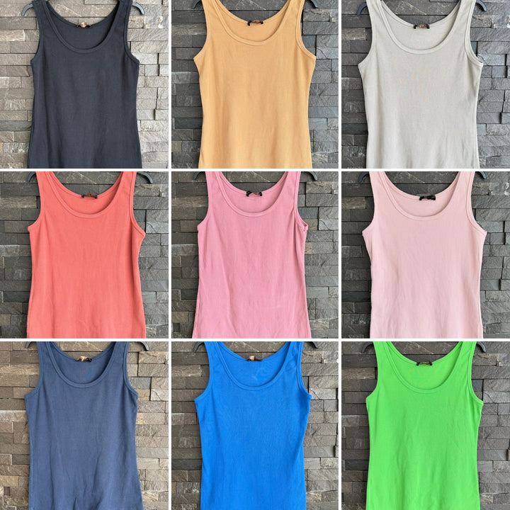 Plain Ribbed Vest - Various Colours