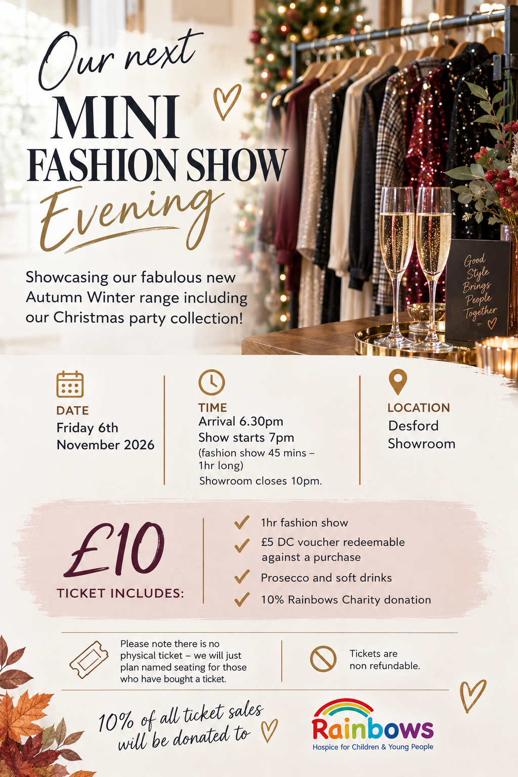 Mini Fashion Show - Fri 6th Nov, 7pm start