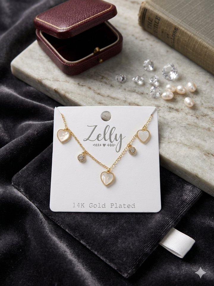 Mother of Pearl Heart Necklace