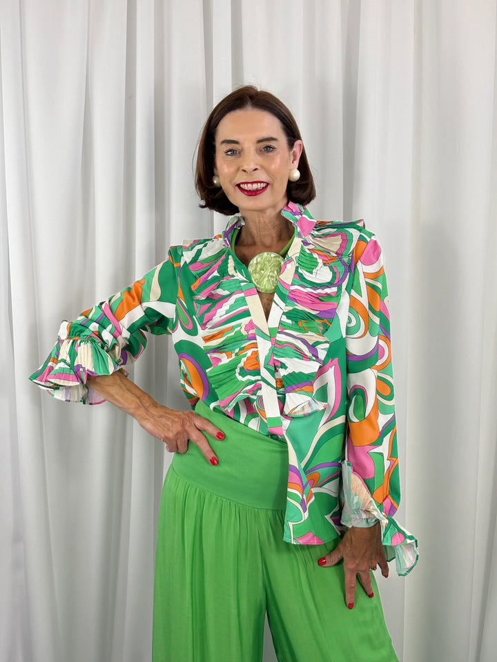 Emerald Swirl Statement Shirt