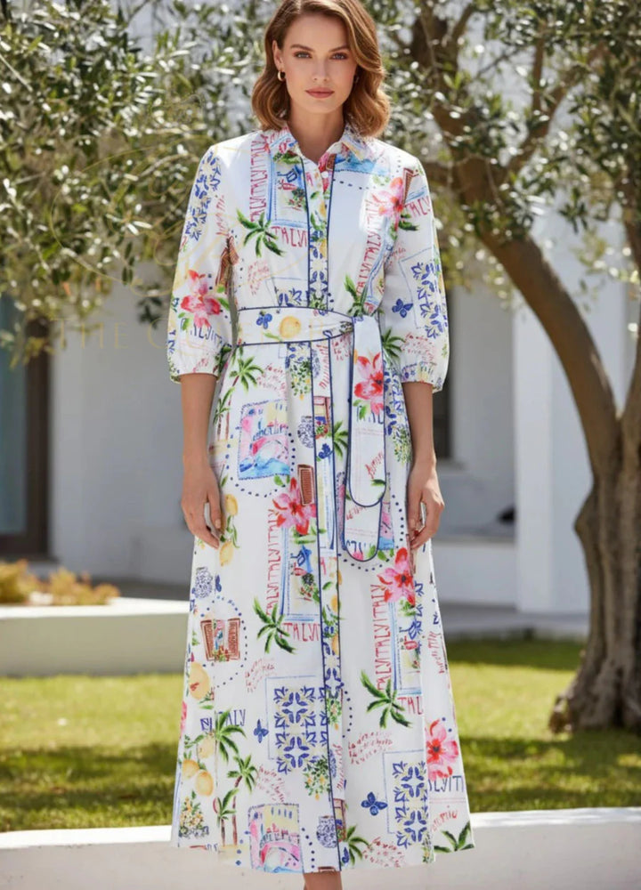K Design Sicily Maxi Shirt Dress