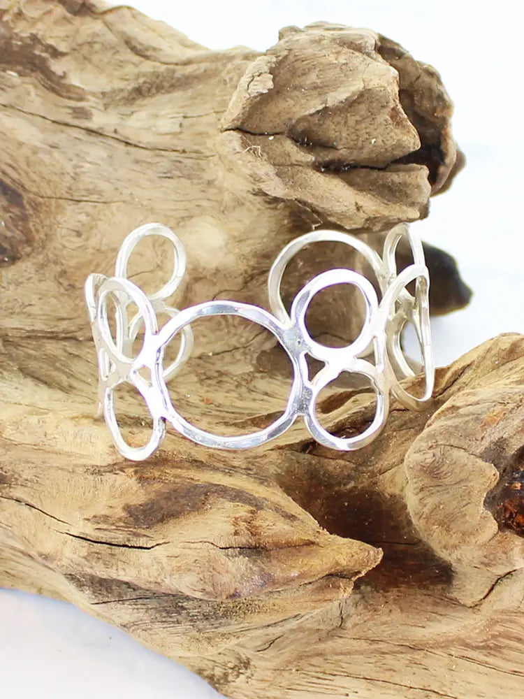 Silver Open Ring Cuff Bracelet