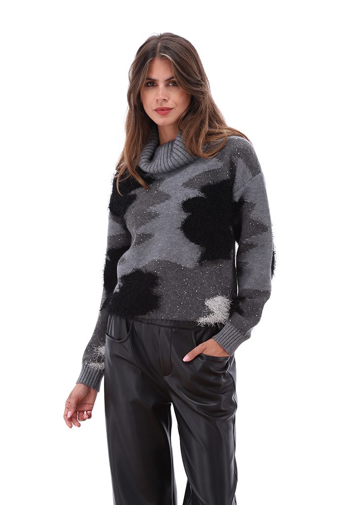 K Design Grey Textured Jumper