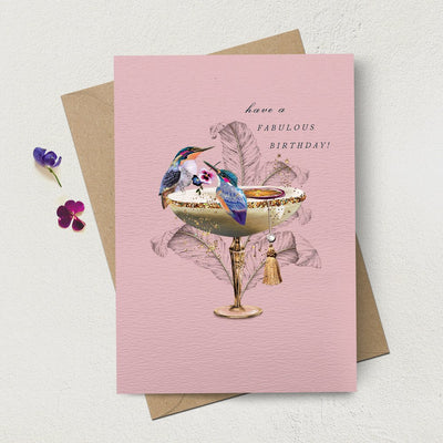 Kingfisher Cocktail Birthday Card