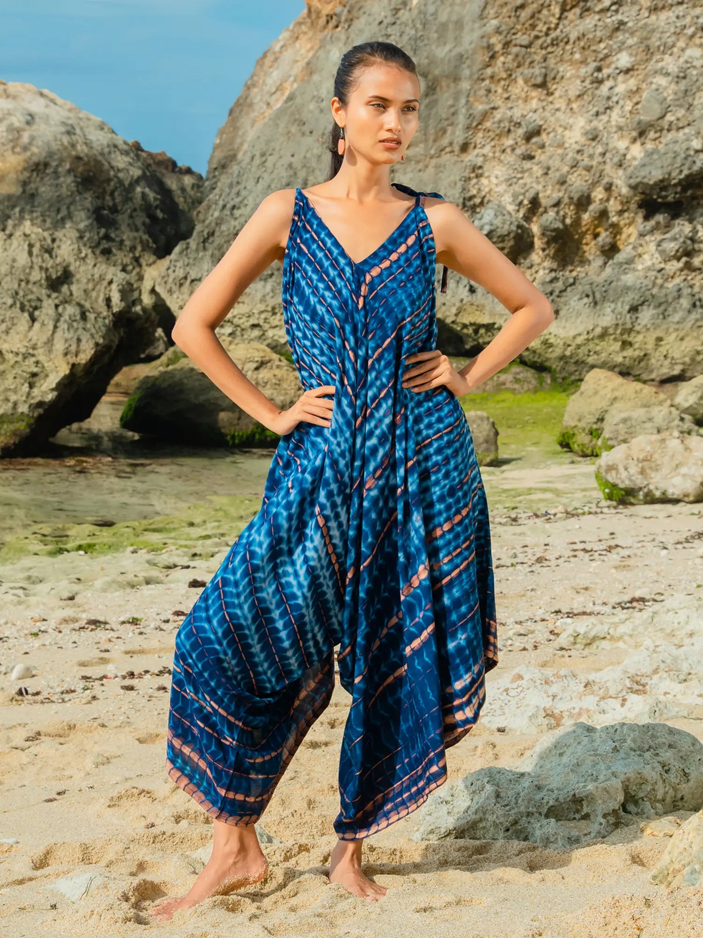 Navy Tie Dye Jumpsuit
