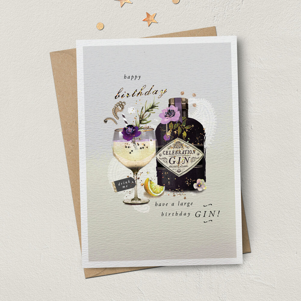Large Birthday Gin Card