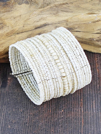 Stone Beaded Cuff Bracelet