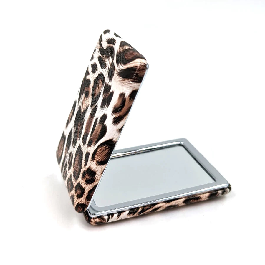 Brown Leopard Compact Mirror